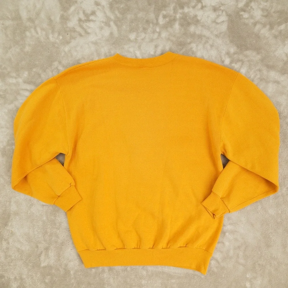Vintage Jerzees Dalmation Embroidered Yellow Crew Neck Sweatshirt Men's Large US